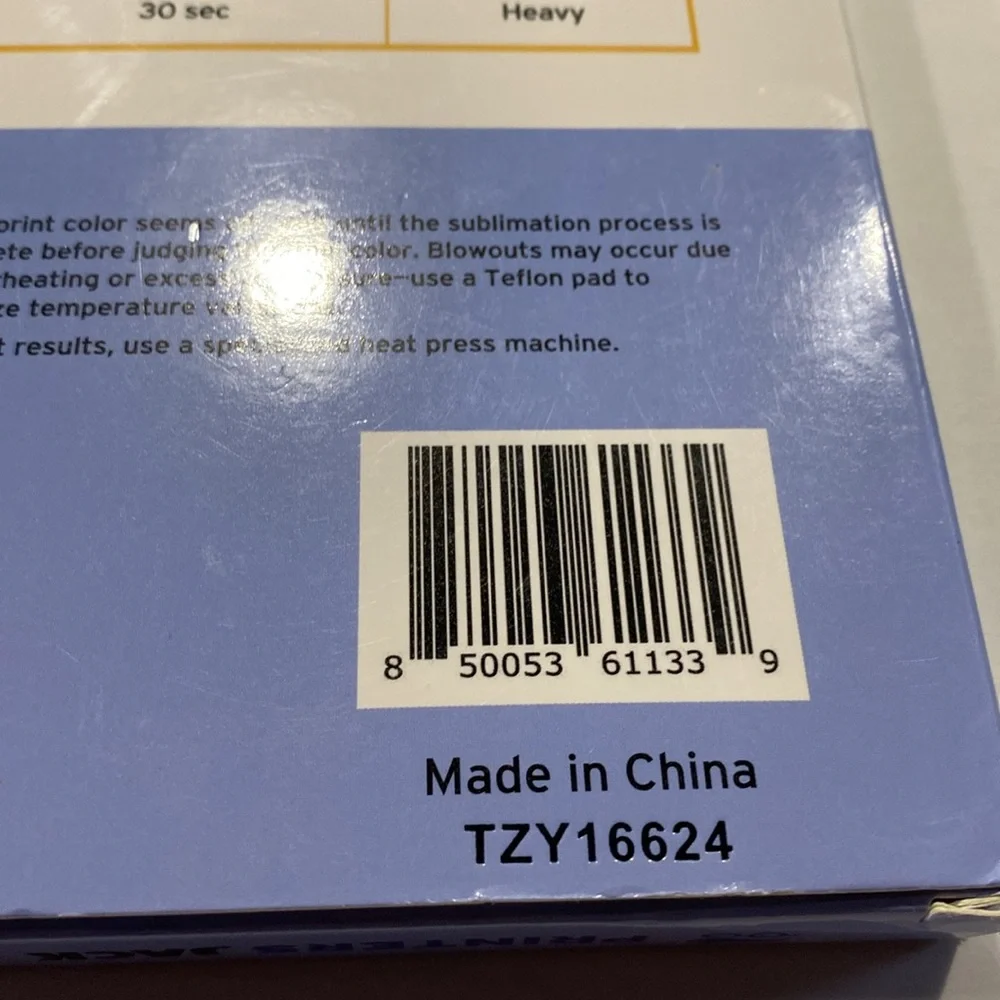 Printers Jack ink jet Sublimation Paper for Light Colors 125gsm open package